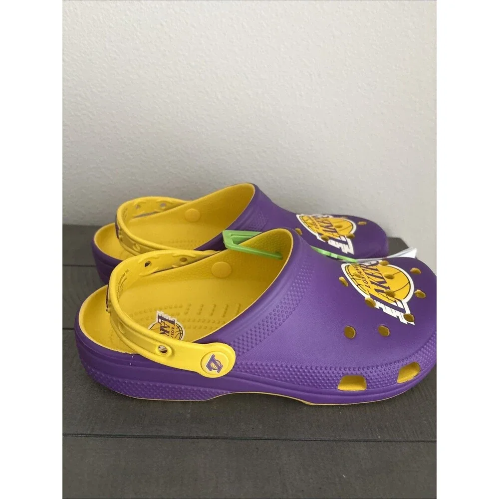 Crocs Los Angeles Lakers NBA Classic Clogs Purple Gold Men's 7 Women's 9 NEW